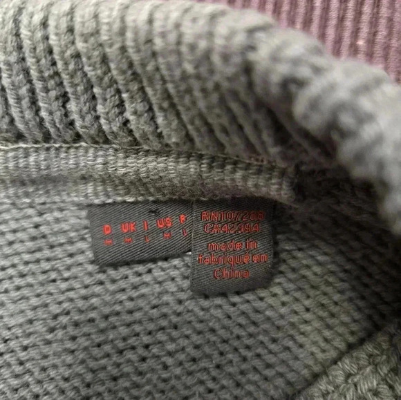 Vintage Esprit V-neck Sweater Grey Blue Retro Winter Lagenlook Cotton Size M - Picture 4 of 8